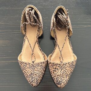 Leopard Print Lace Up Women's Shoes
